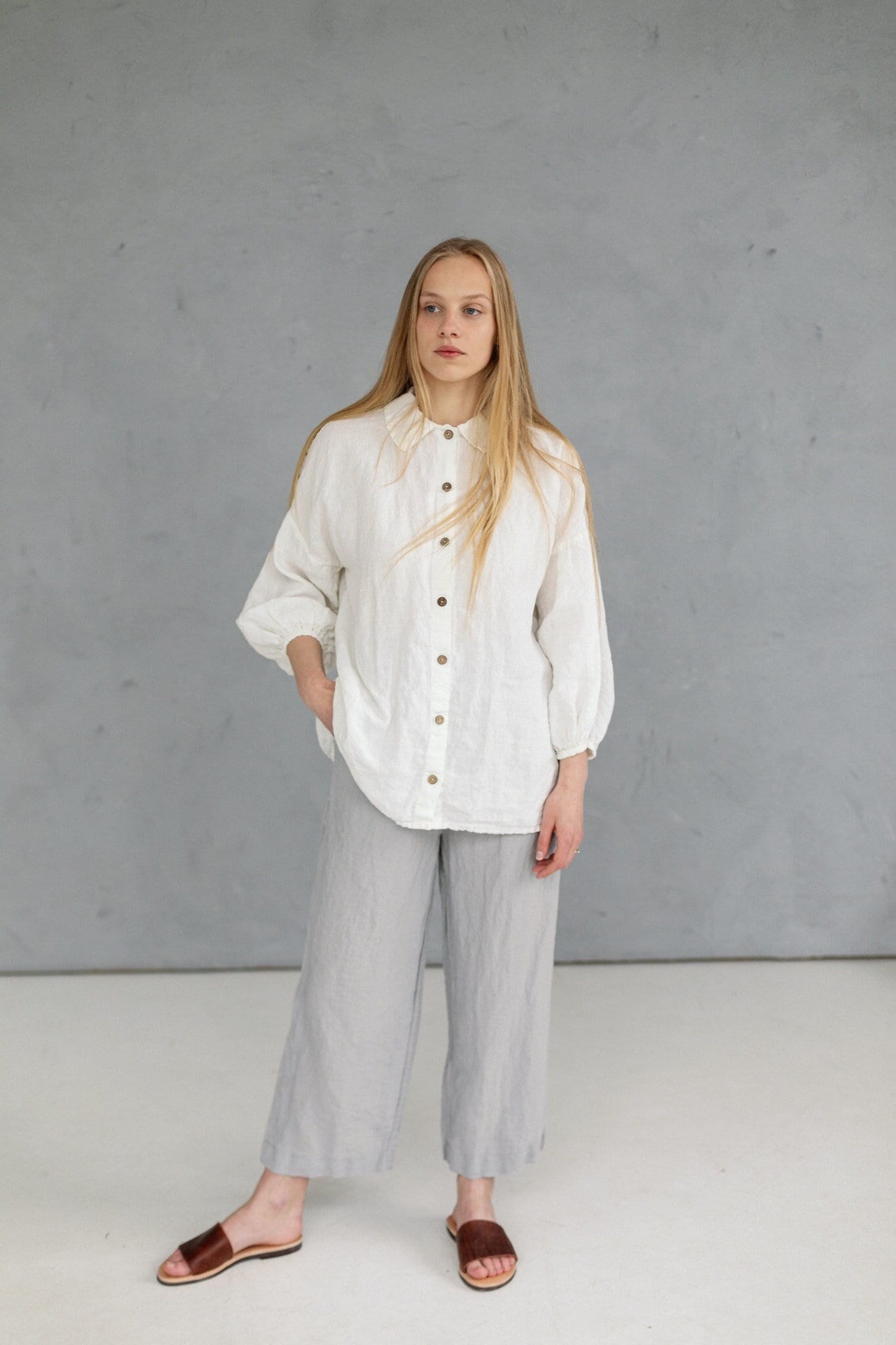 Leinen Culottes Hose Mit Weitem Bein Taschen - Optional Stickerei von LaPetiteAlice