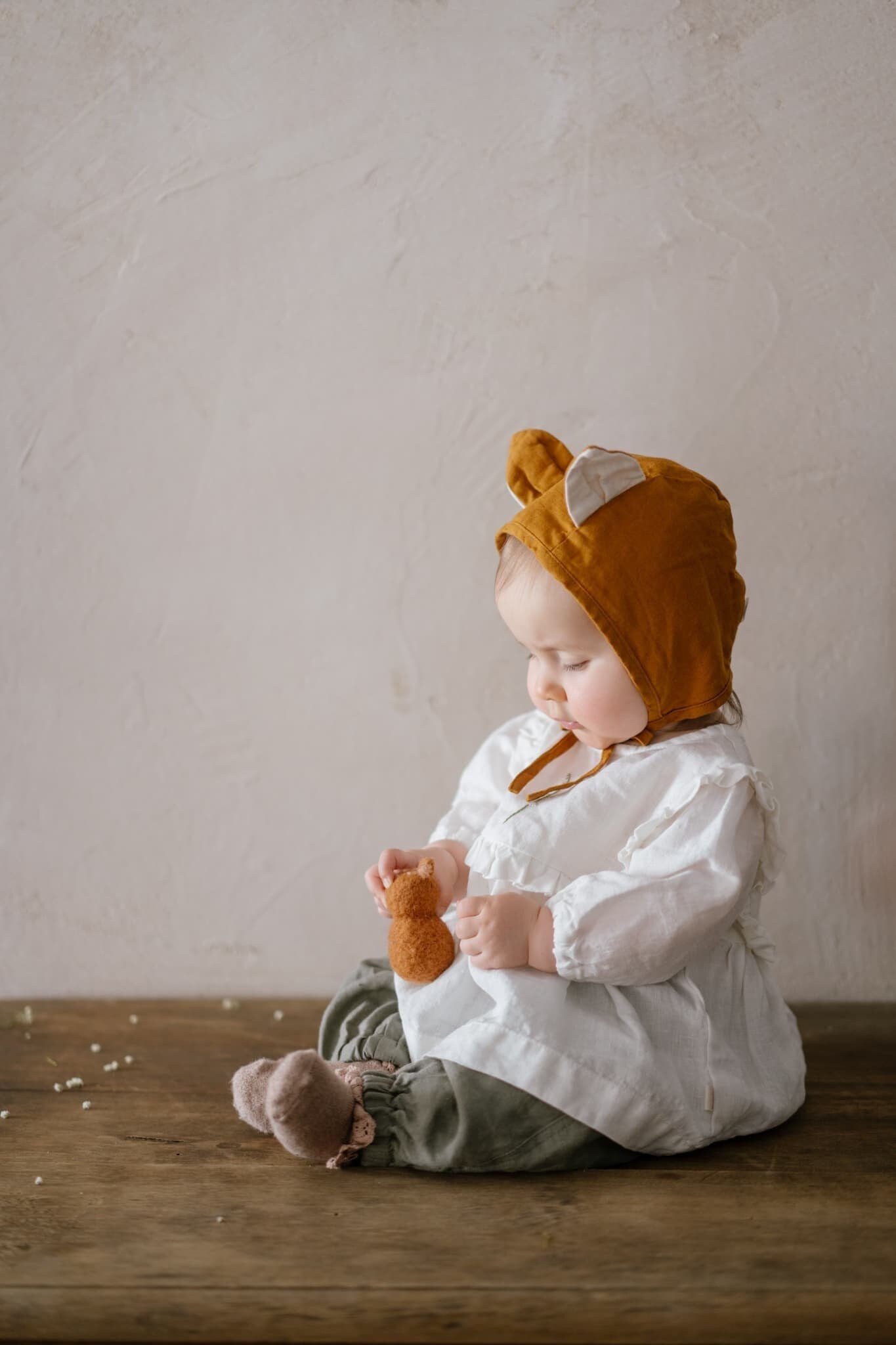 Leinen Fox Bonnet | Optional Stickerei von LaPetiteAlice