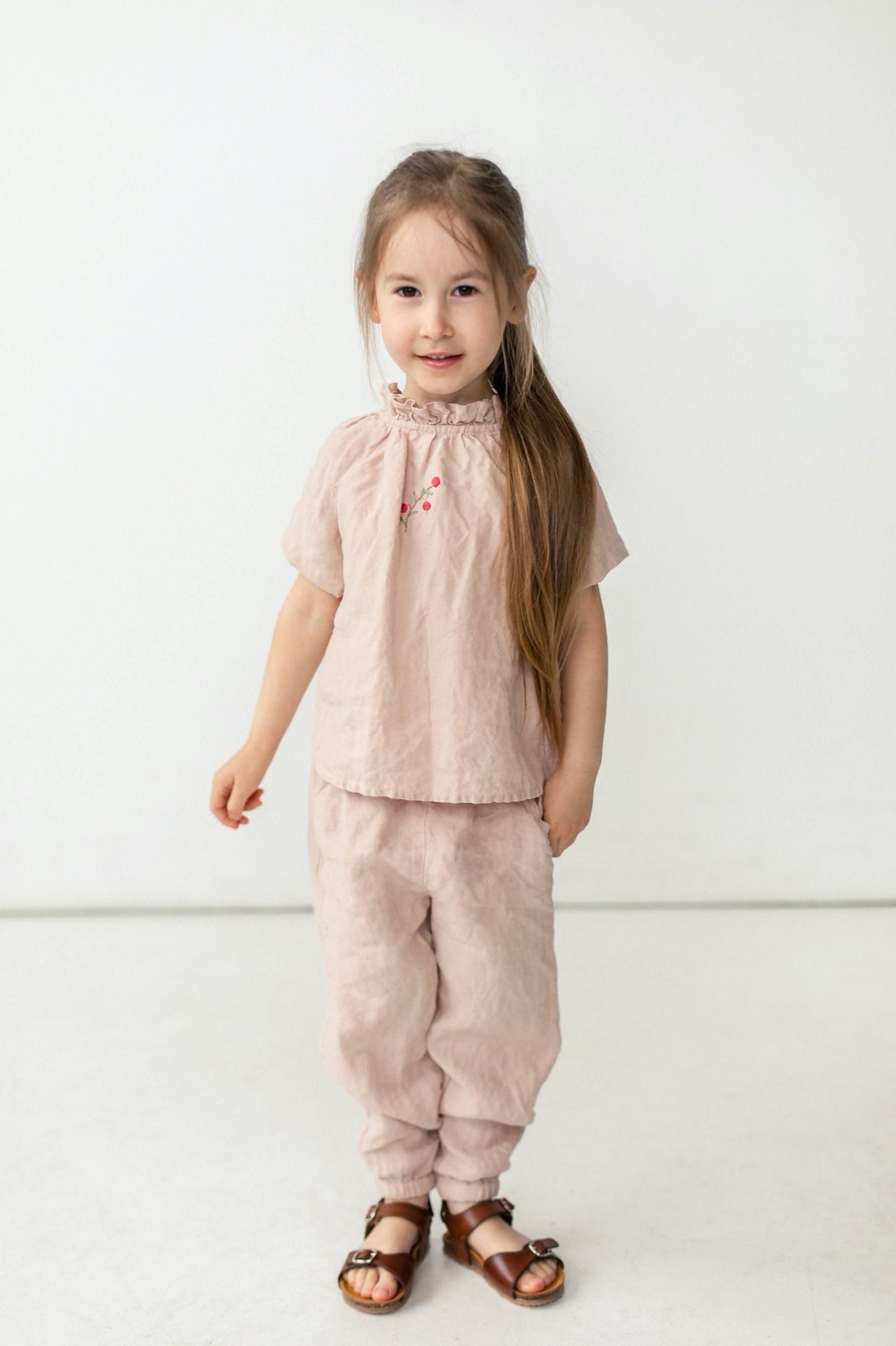 Leinen Hose Für Babys Hohe Taille Mit Taschen, Bio von LaPetiteAlice