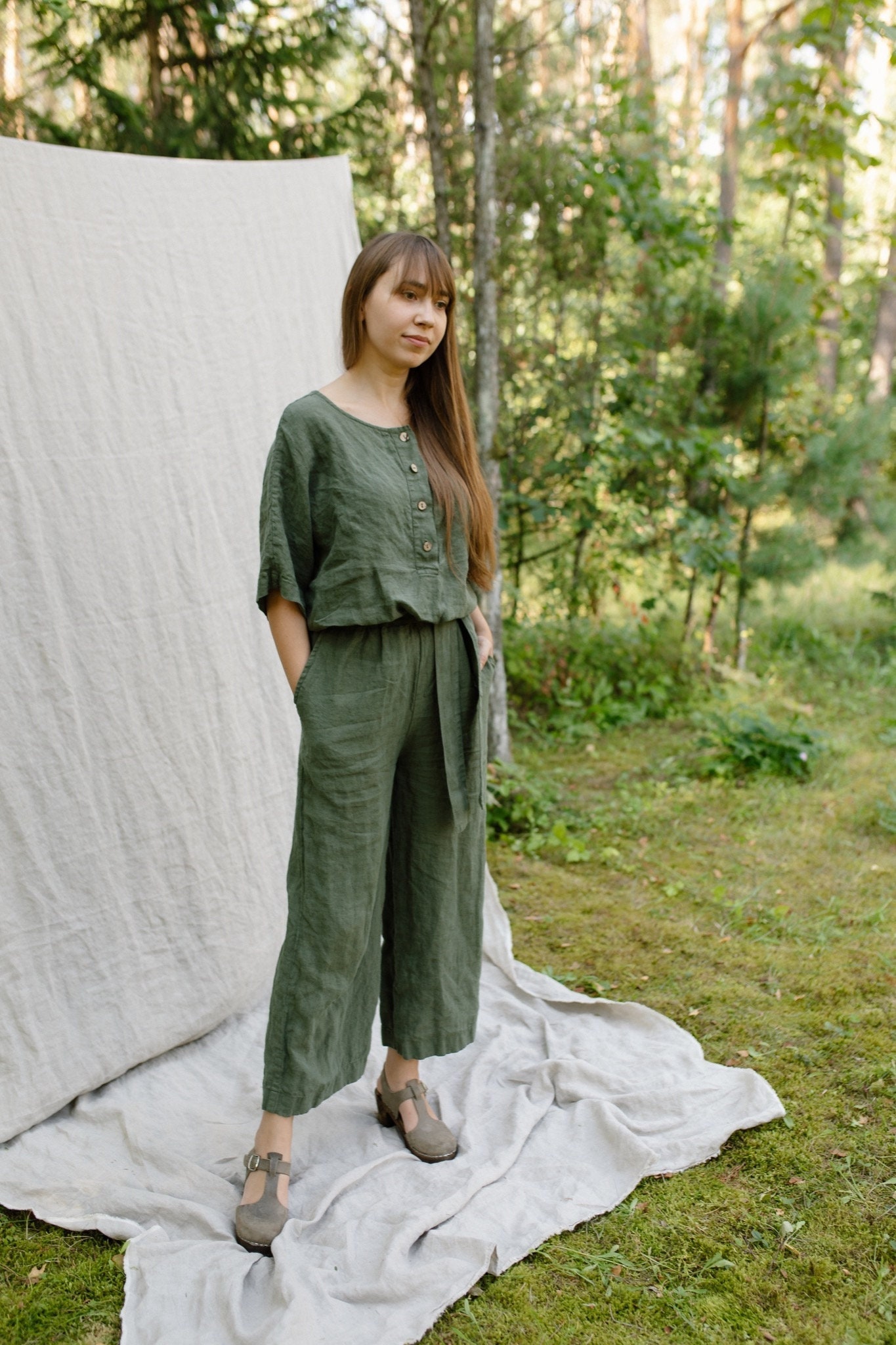 Leinen Jumpsuit Ellen | Optional Stickerei von LaPetiteAlice