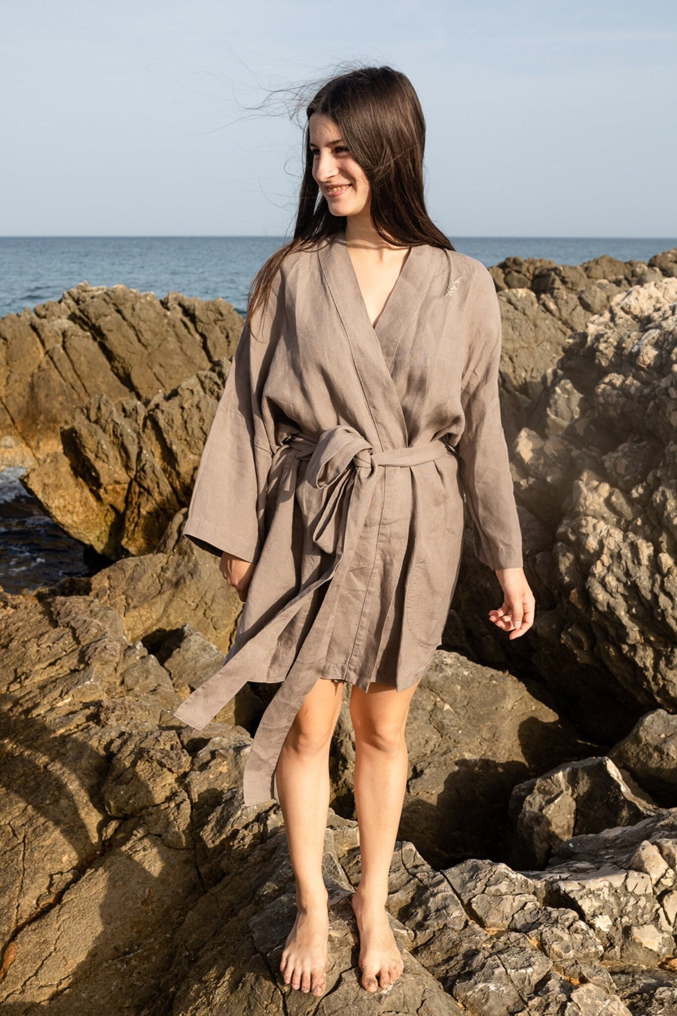 Leinen Kimono Bella | Optional Stickerei von LaPetiteAlice