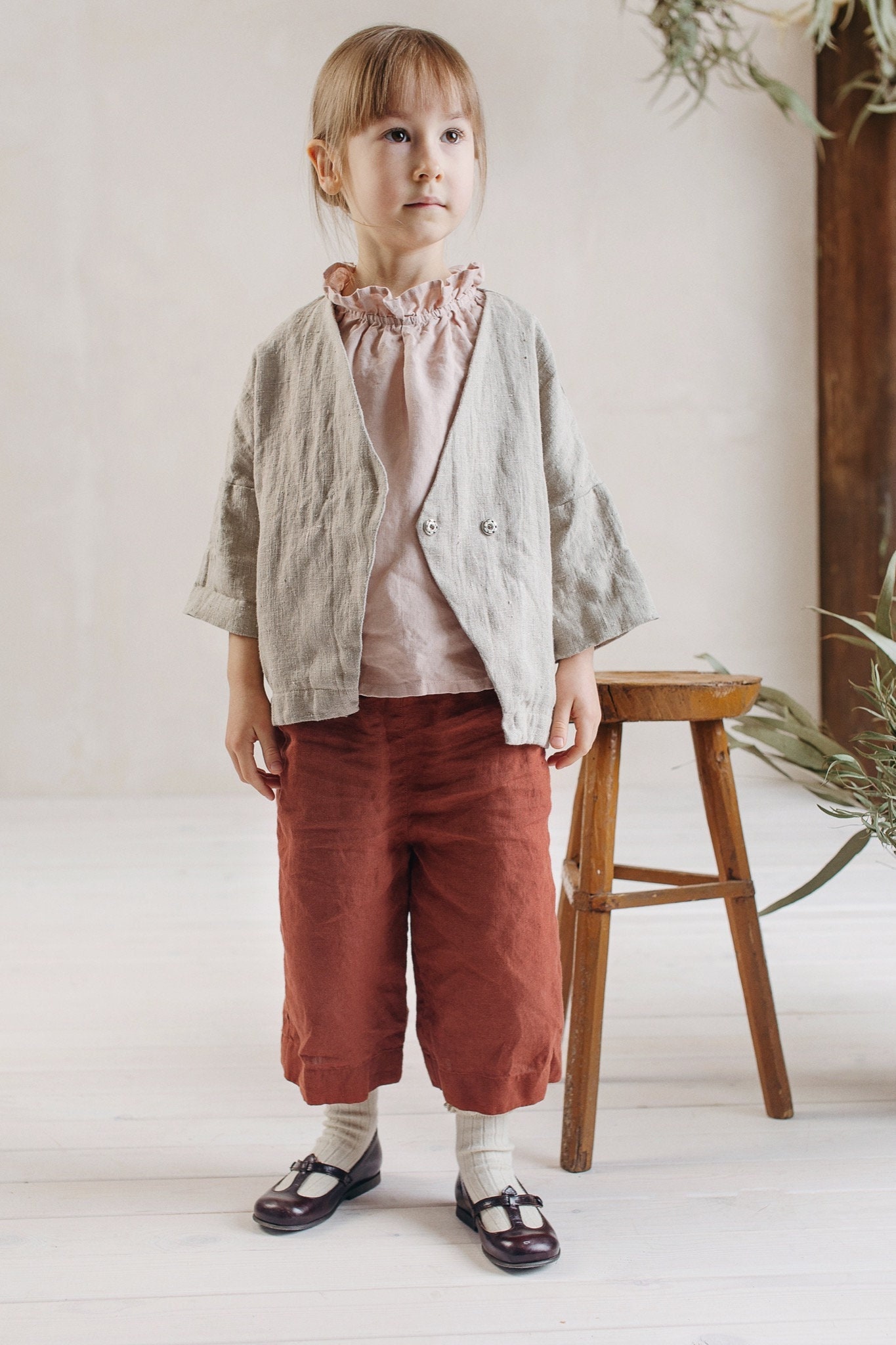 Leinen Kimono Jacke Für Kinder Leichter Sommermantel von LaPetiteAlice