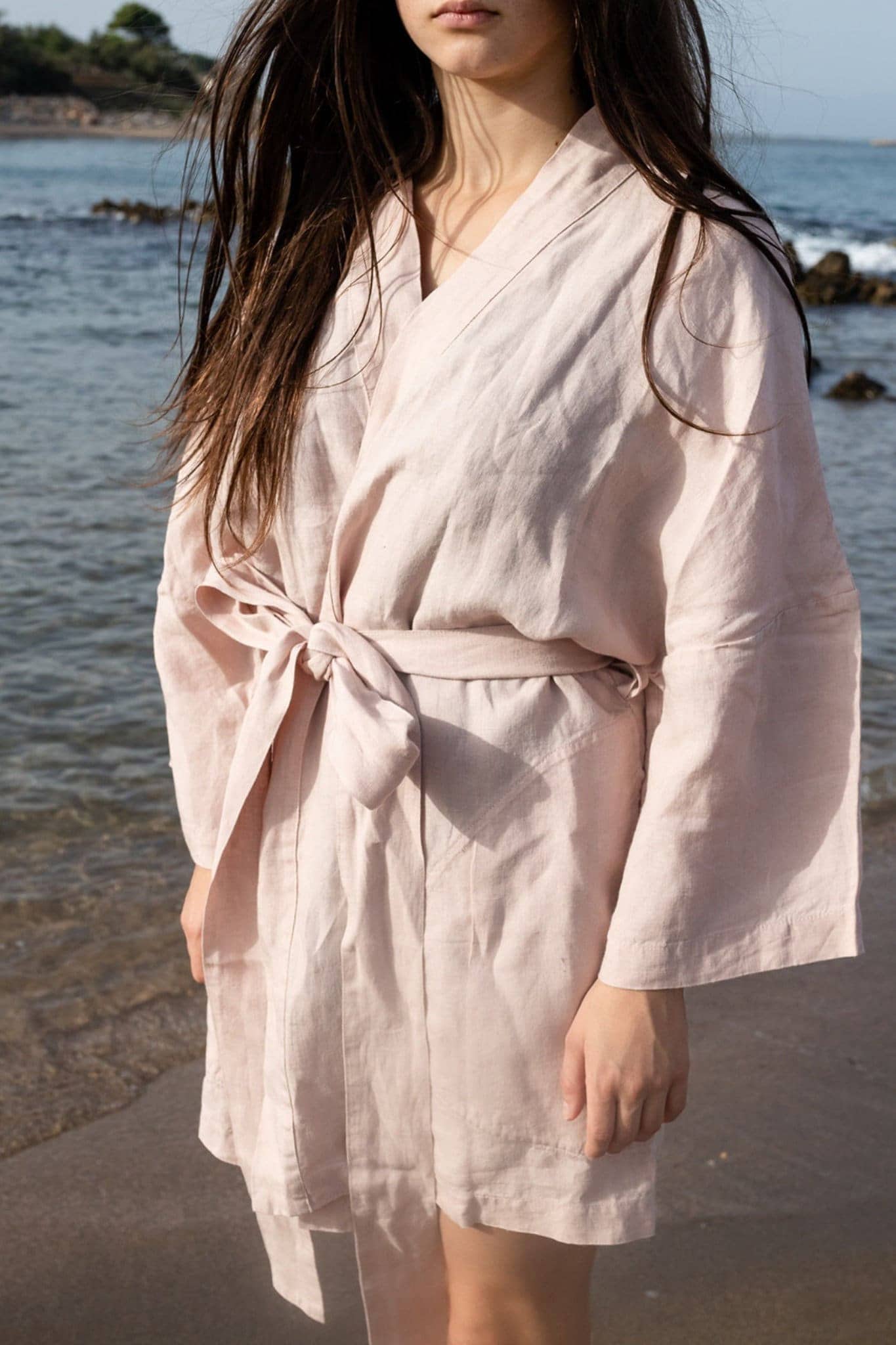 Leinen Kimono Robe Für Frauen | Optional Bestickung Personalisierte Bella von LaPetiteAlice