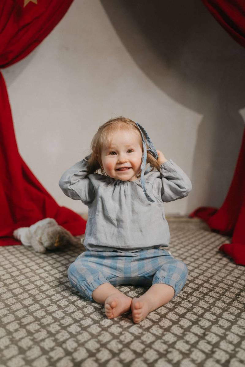 Leinen Kinder Shirt Langarm Top, Raglan Bischof Ärmel - Optional Stickerei von LaPetiteAlice