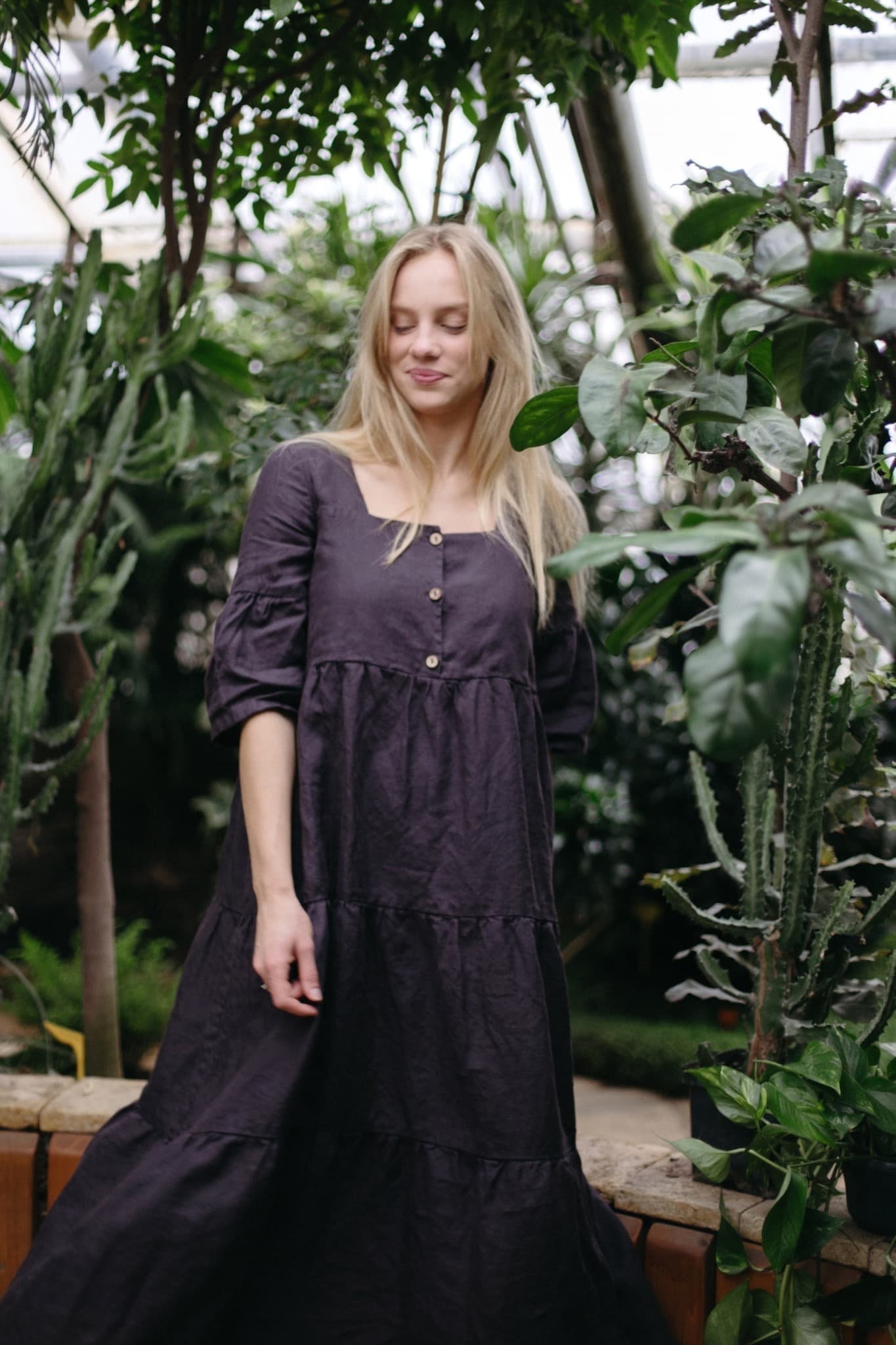 Leinen Maxikleid Adele Sommerkleid Mit Bischofsärmeln, Optional Stickerei von LaPetiteAlice