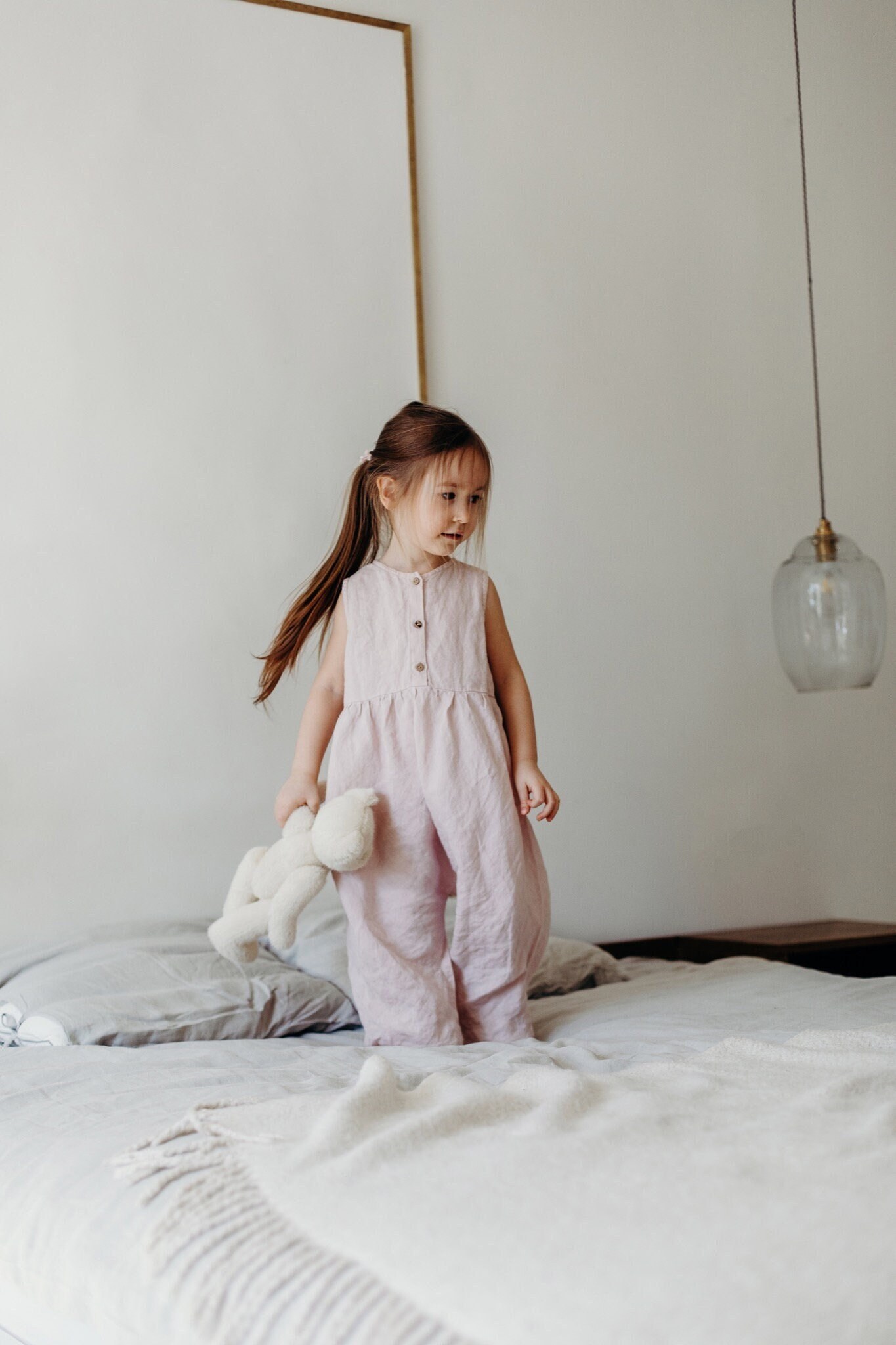 Leinen Overall Skye | Optional Stickerei von LaPetiteAlice