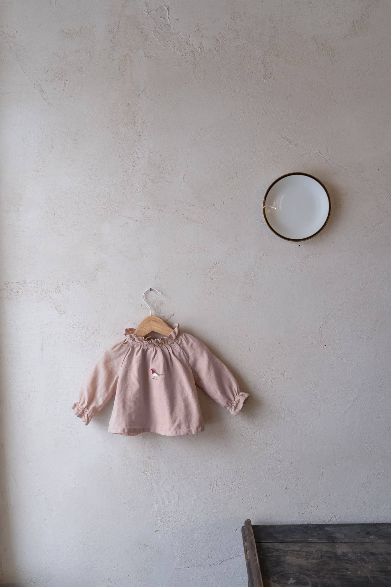 Leinen-Rüschen-Tunika Langarm-Stehkragen-Bluse, Optional Mit Stickerei von LaPetiteAlice