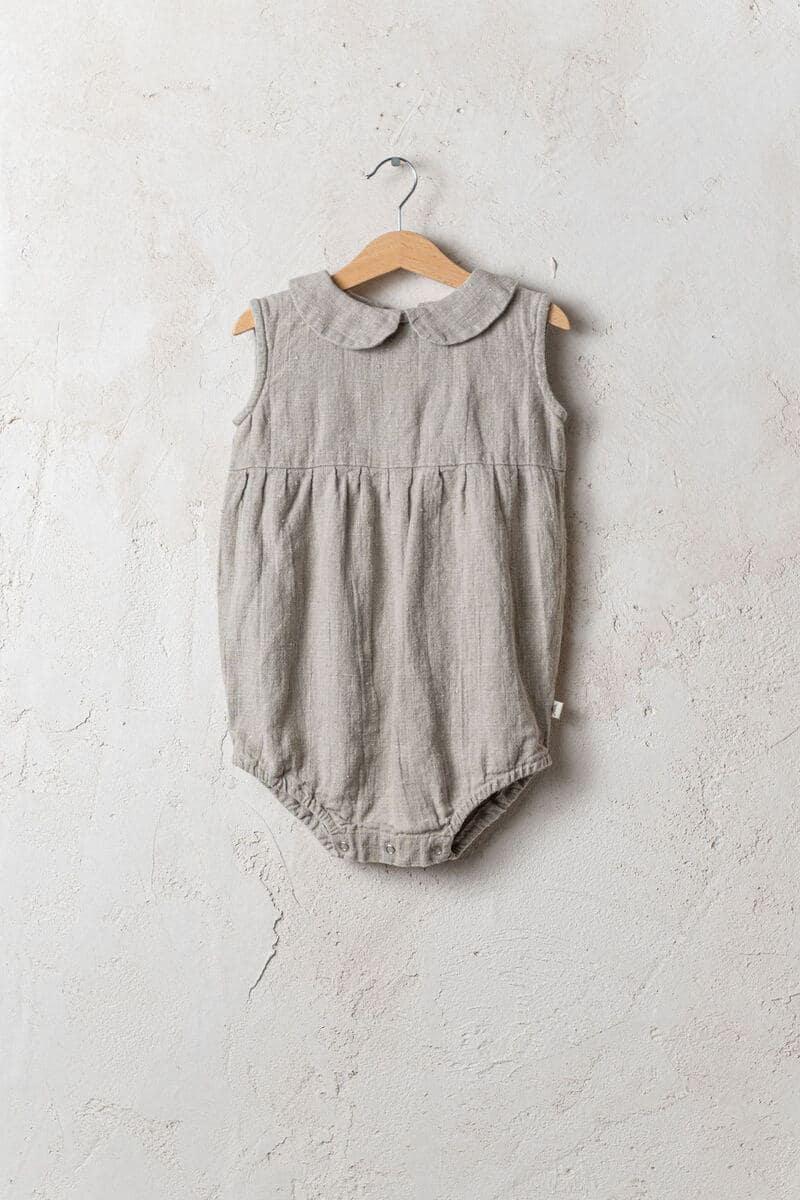 Leinen Strampler Silas, Warme Winter Romper Für Kinder, Ärmellose Strampler, Herbst Und Kinder | Optional Stickerei von LaPetiteAlice