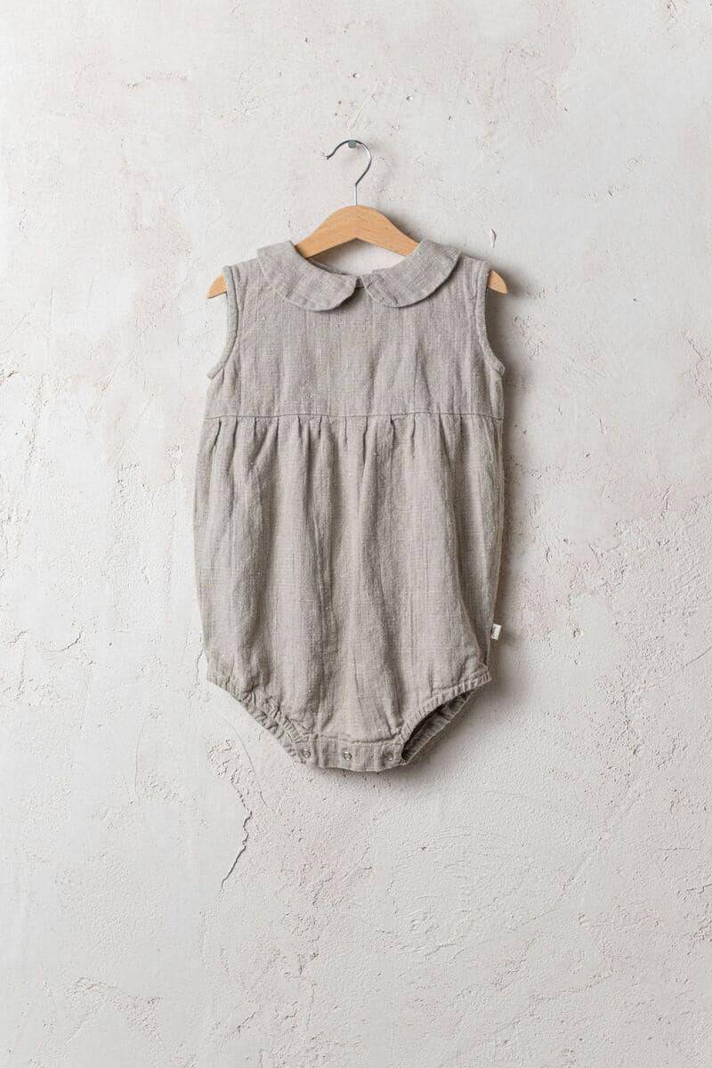 Leinen Strampler Silas, Warme Winter Romper Für Kinder, Ärmellose Strampler, Herbst Und Kinder | Optional Stickerei von LaPetiteAlice