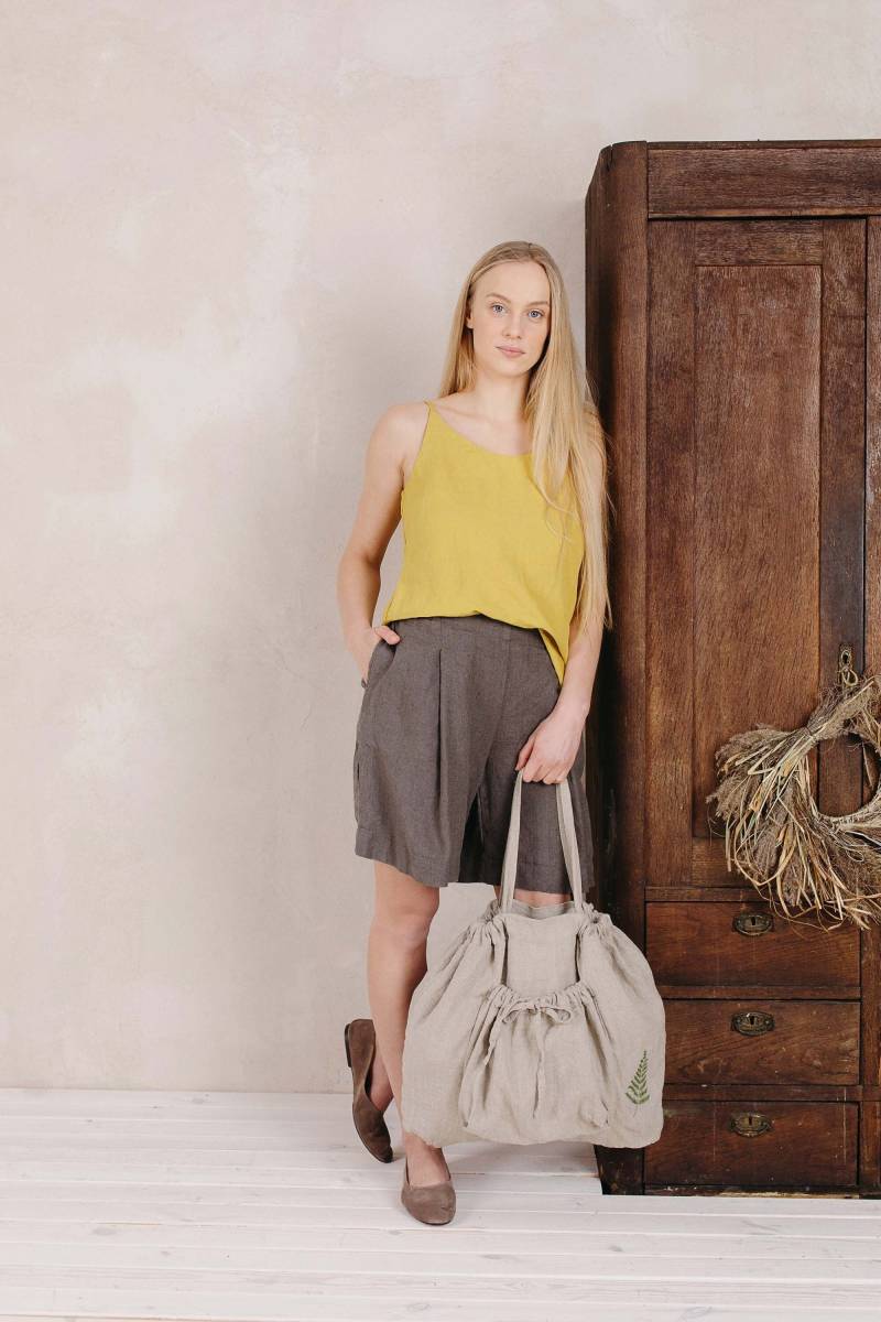 Leinen Tank Top Ärmellose Sommer Bluse, Optional Mit Bestickung von LaPetiteAlice