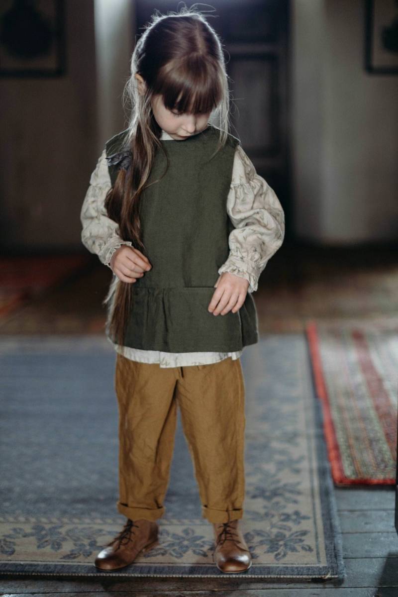 Leinen Weste Juliette Für Mädchen, Kleidung, Tunika, Rüschen Bluse, Mantel Mädchen | Optional Stickerei von LaPetiteAlice