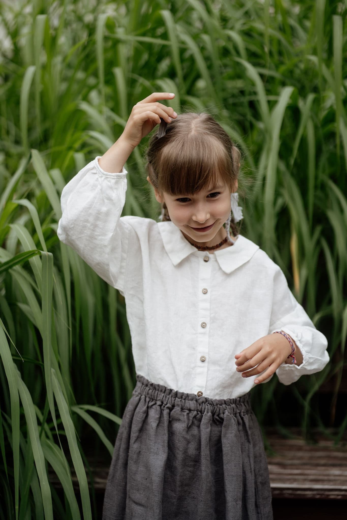 Leinenhemd Cecile Mit Bischofsärmel Für Kinder | Optional Stickerei von LaPetiteAlice