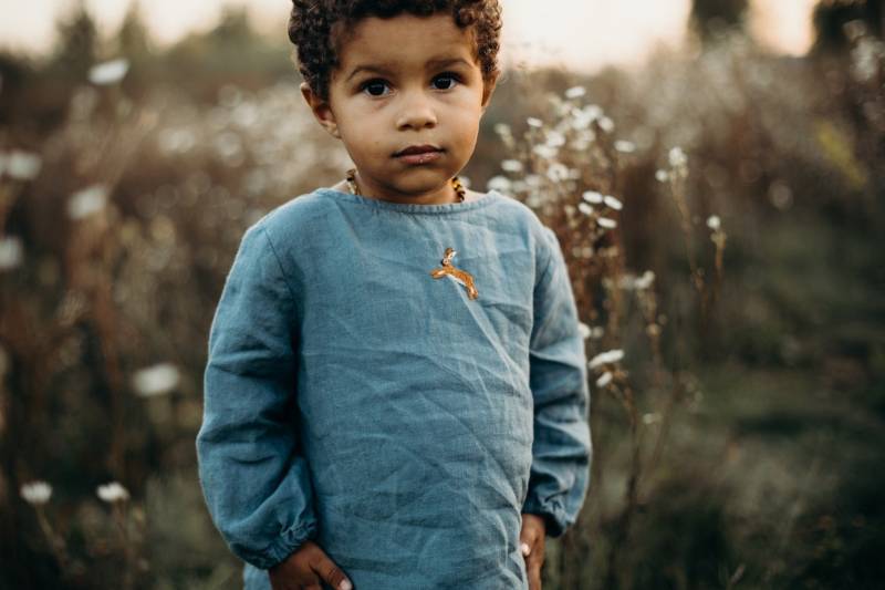 Besticktes Leinen Babyhemd Langarm Tunika, Kleinkinder Kleidung von LaPetiteAlice