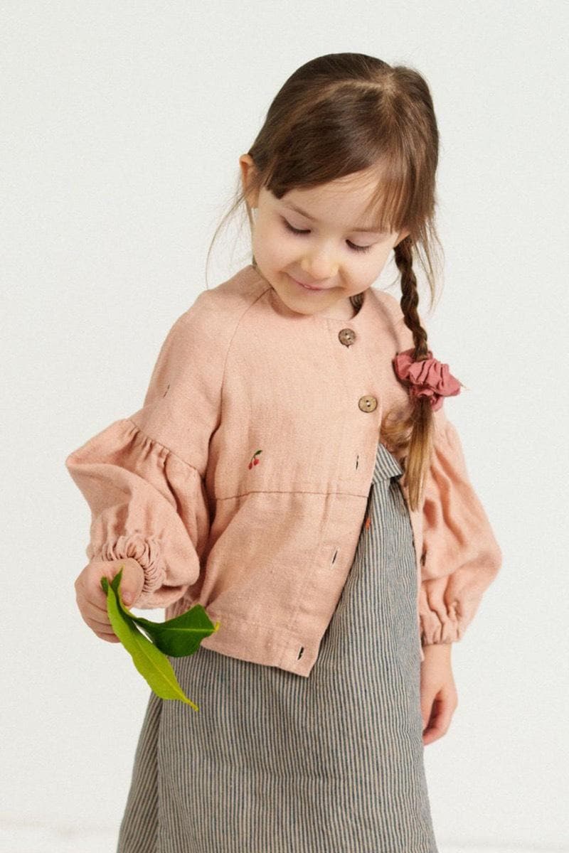 Leinenjacke Marcelline Mädchen Boho Kleidung, Optional Mit Stickerei von LaPetiteAlice