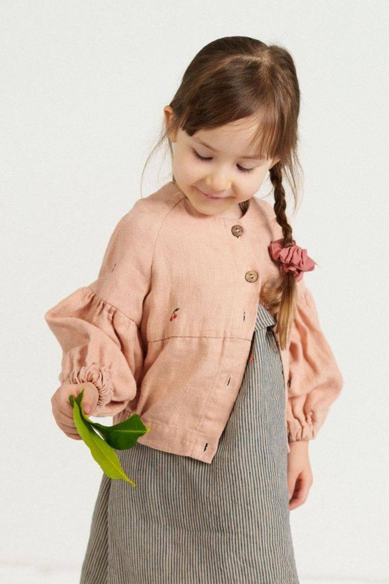 Leinenjacke Marcelline Mädchen Boho Kleidung, Optional Mit Stickerei von LaPetiteAlice