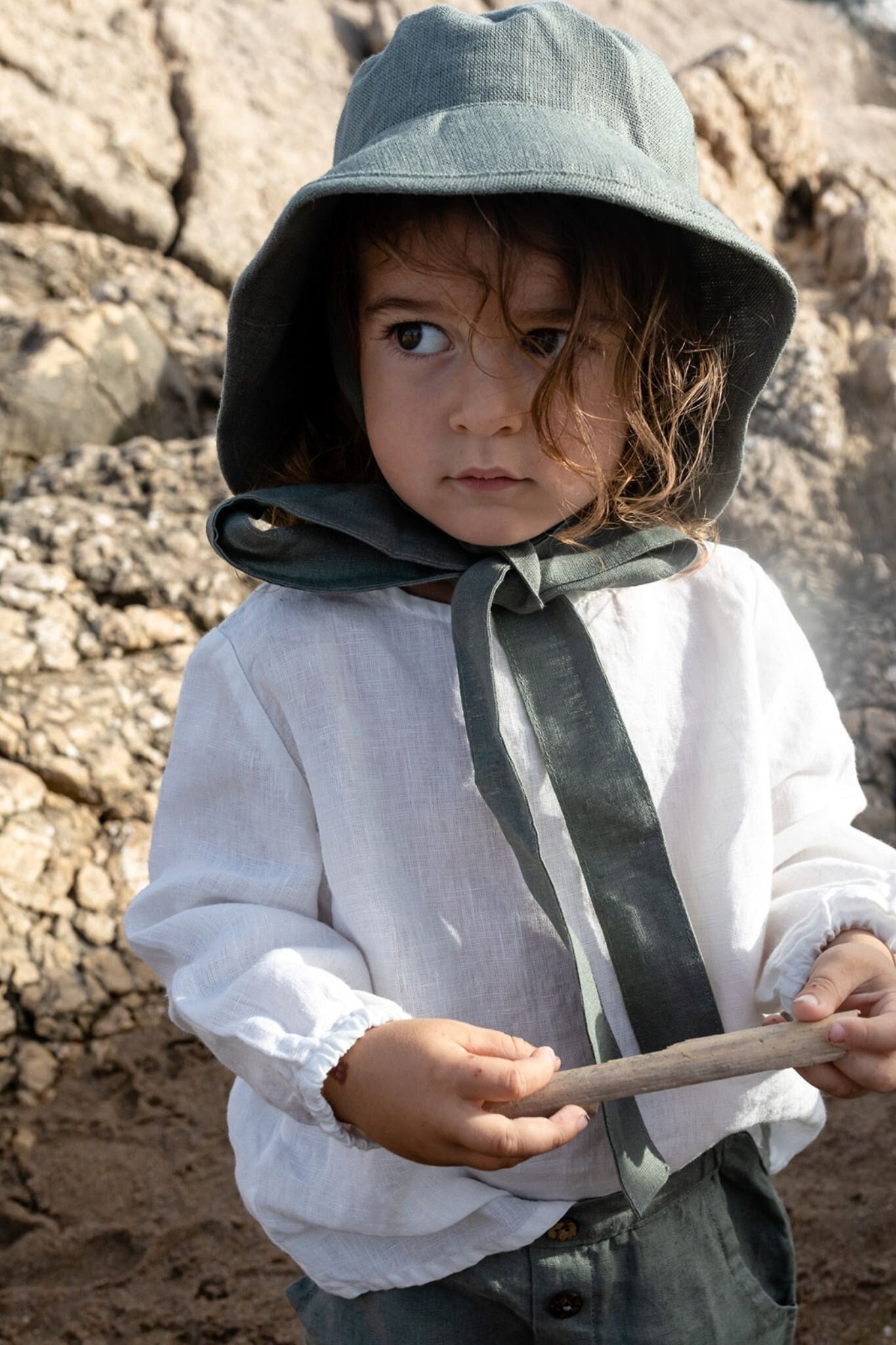 Mädchen Sonnenhut Paloma Breiter Krempe Strandhut, Optional Mit Bestickung von LaPetiteAlice