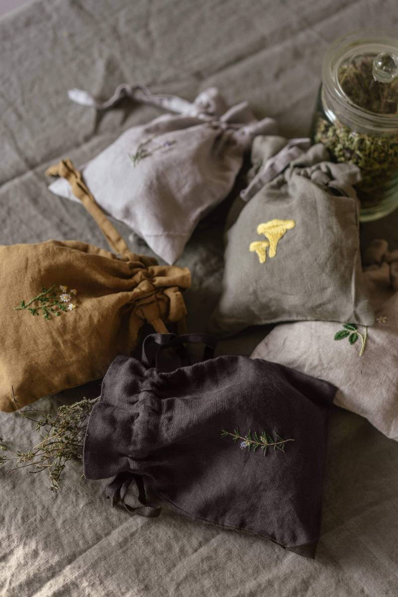 Mini-Leinen-Beutel-Beutel | Optional Stickerei von LaPetiteAlice