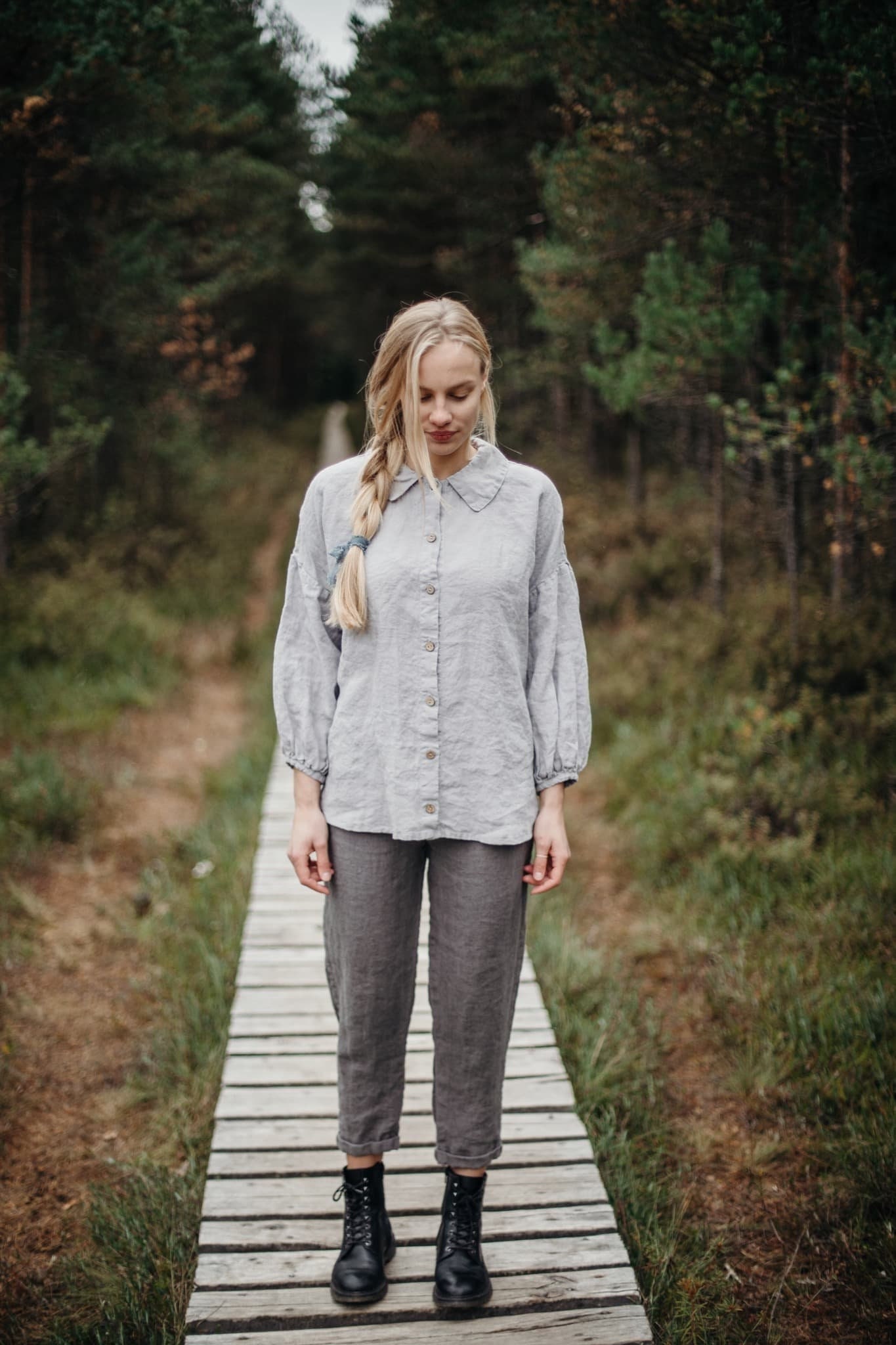 Oversized Leinenhemd Cecile Bischofsärmel, Umstandstop von LaPetiteAlice