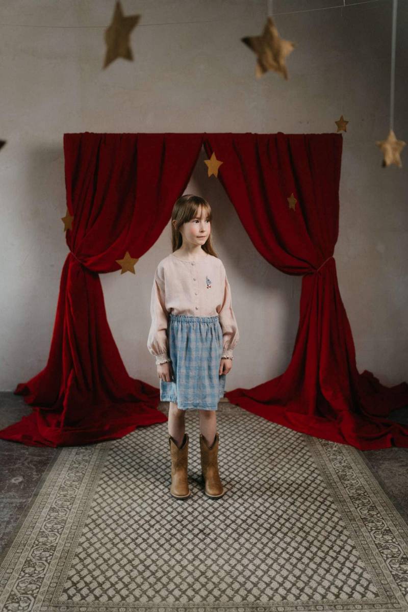 Sommer Leinen Rock Mädchen Midi Rock Mit Rüschen Taille von LaPetiteAlice