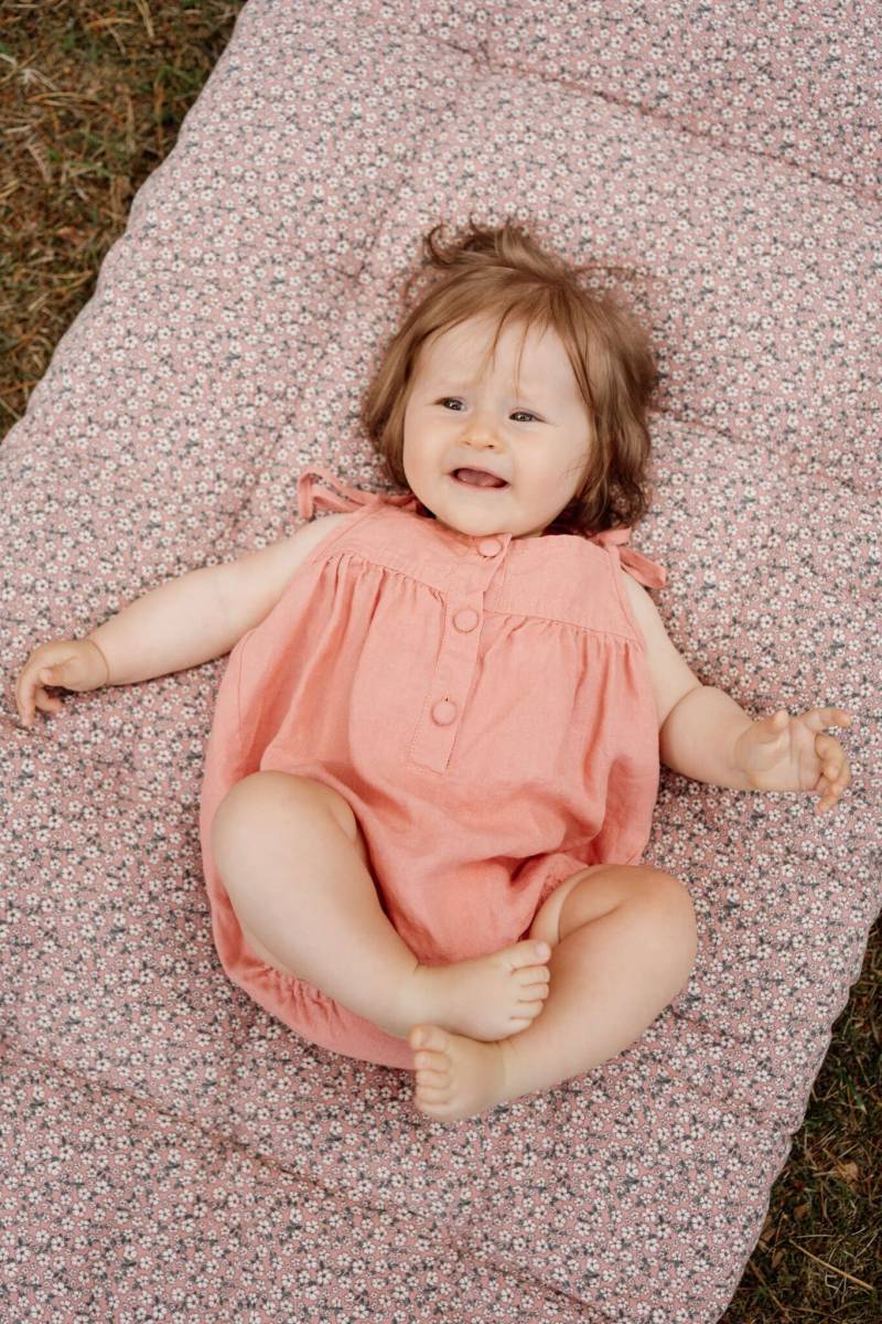 Sommer Leinen Strampler Ärmelloser Overall Aus Bio-Baumwolle, Optional Mit Stickereien von LaPetiteAlice