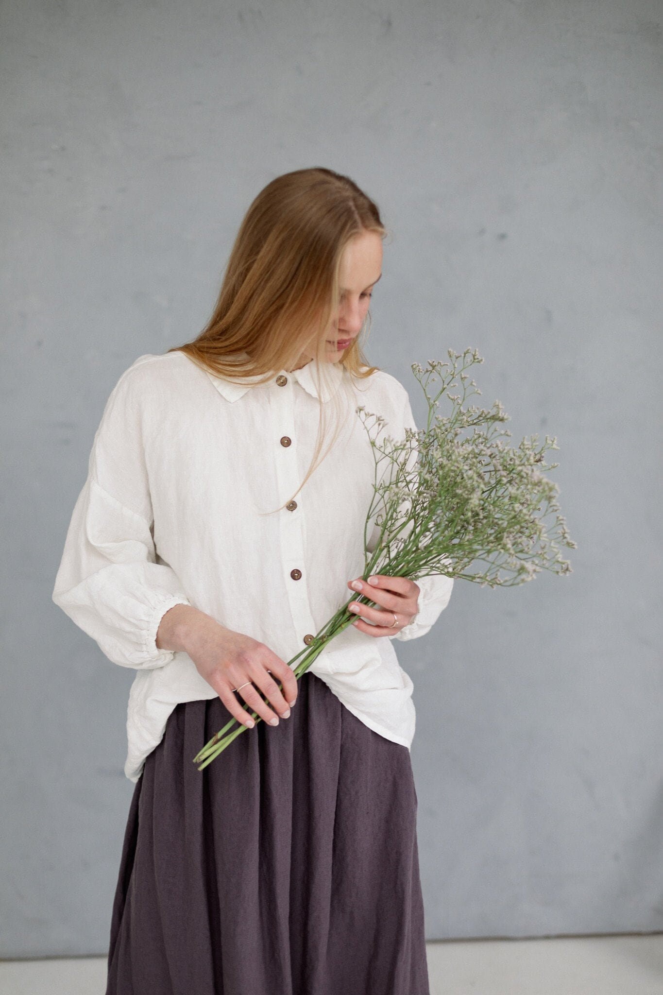 Übergroßes Leinenhemd Cecile Bischof Ärmelbluse von LaPetiteAlice