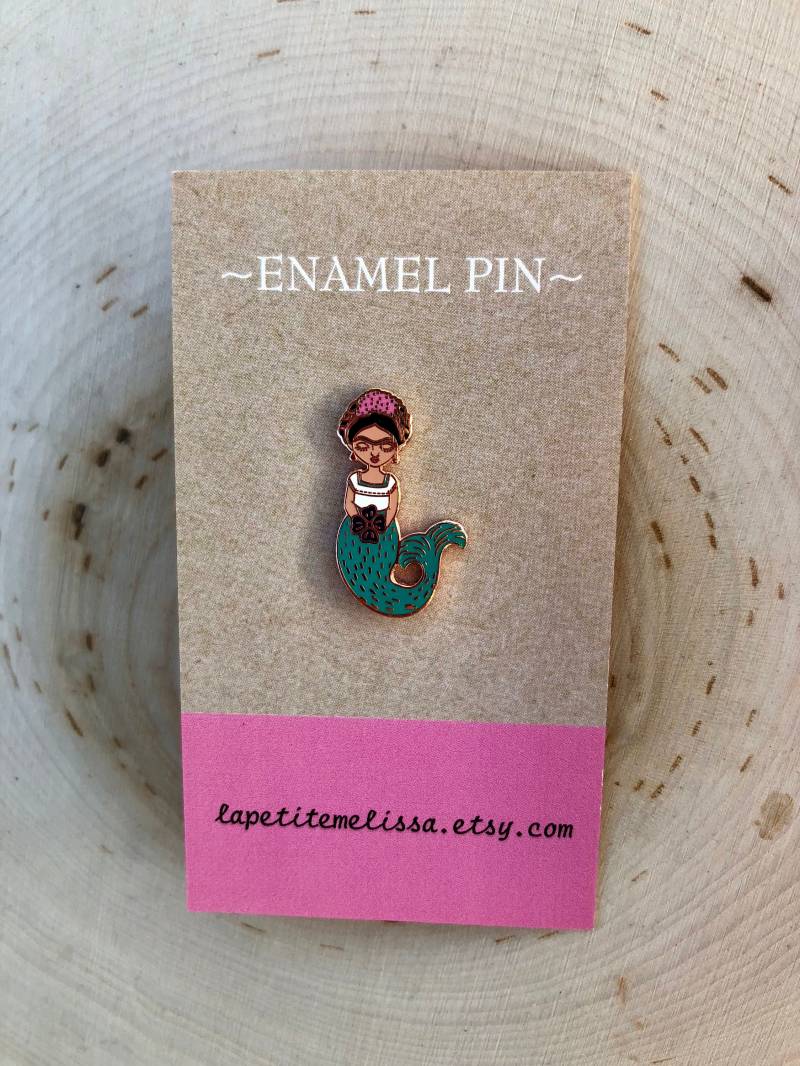 25 Mm Mini Emaille Pin Mit Frida Sirenita von LaPetiteMelissa