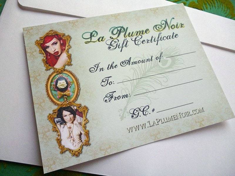 La Plume Noir Exklusiv Etsy Store Geschenkgutschein Gut Für 100 Dollar von LaPlumeNoir