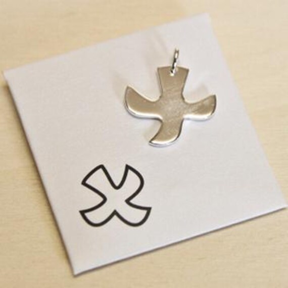 Taizé Halskette Silver Sterling 925 Friedenstaube 2x2 cm Mit Lederband, Design Br. Marc De von LaPoteriedeTaize