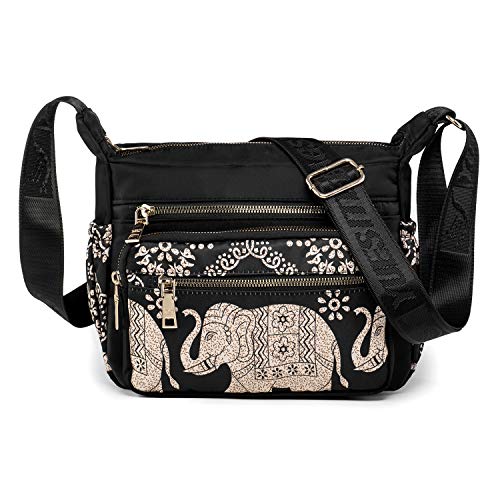 LaRechor Nationaler Elefant Damen Hobo Umhängetasche Schulter Tasche Messenger Tasche mit Grosse Kapazität für Reisen Einkaufen von LaRechor