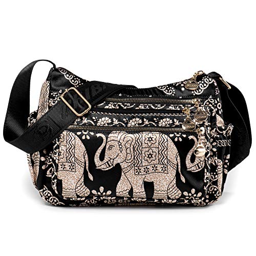 LaRechor Nationaler Elefant Damen Hobo Umhängetasche Schulter Tasche Messenger Tasche mit Grosse Kapazität für Reisen Einkaufen von LaRechor