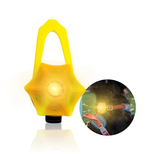 LaRoo Sicherheits LED Blinklicht für Hunde, Katzen,USB Wiederaufladbar LED Nachtlicht Halsbandschmuck Wasserdicht Nachts Spaziergang mit dem Hund Outdoor,Mit Energiesparmodus (Yellow) von LaRoo