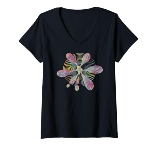 Damen Paintball Splat Smack Pow Blam Pop Slotch Fluid Blop Color T-Shirt mit V-Ausschnitt Damen Paintball Splat Smack Pow Blam Pop Slotch Fluid Blop Color T-Shirt mit V-Ausschnitt von LaRue Arts