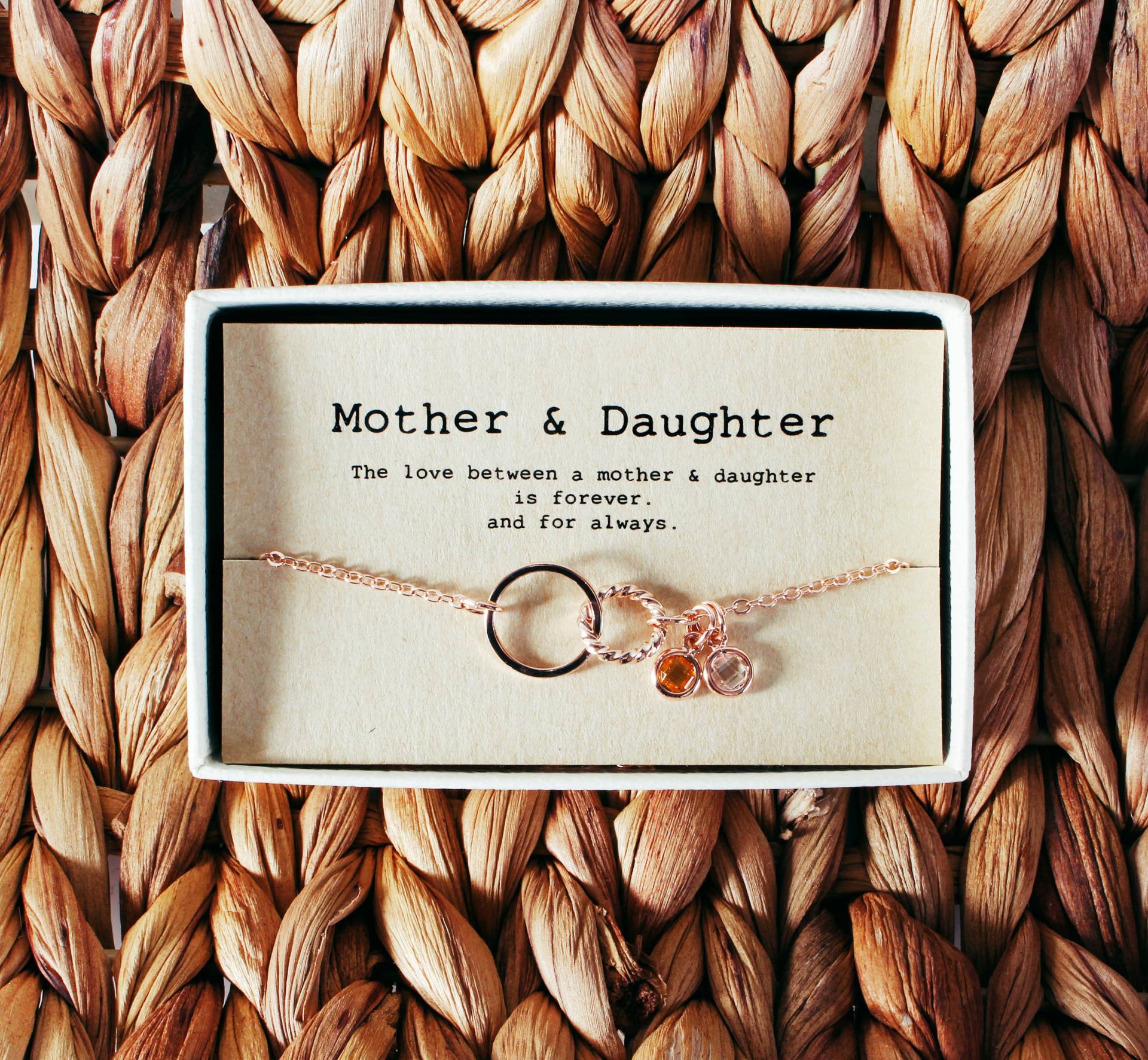 Mutter Tochter Armband Mutters Tag Geburtsstein Mutter-Tochter Geschenk Schmuck 04-Br-Mutter & von LaSenada