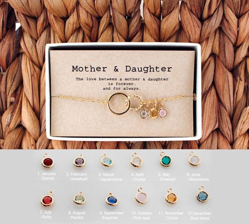 Mutter-Tochter Halskette Muttertagsstein Geschenk Schmuck 04-Ne-Mutter & Tochter von LaSenada