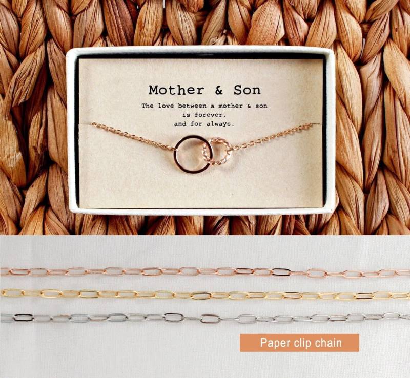 Mutter Und Sohn Armband Muttertagsgeschenk Muttertagsarmband Mutter-Sohn-Schmuck Ineinandergreifendes Kreisarmband 04-Br-Mutter & von LaSenada