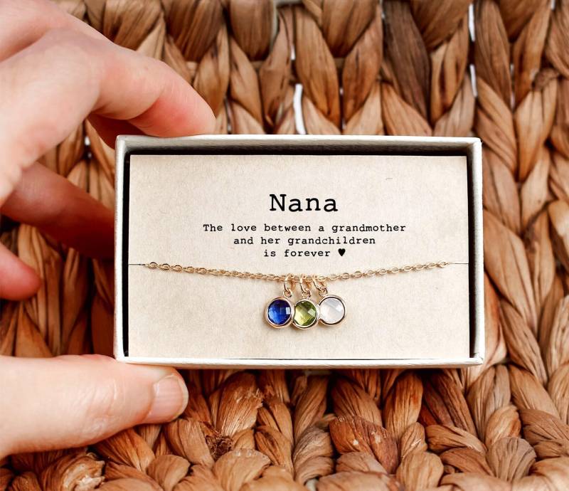 Nana Geburtsstein Halskette Muttertagsgeschenk Personalisierte Mit von LaSenada