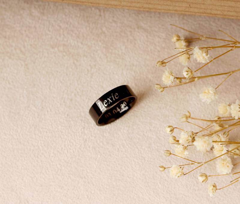 stapelbare Ringe Personalisierter Ring Bester Freund Geschenk Gravierter Edelstahl Bff von LaSenada