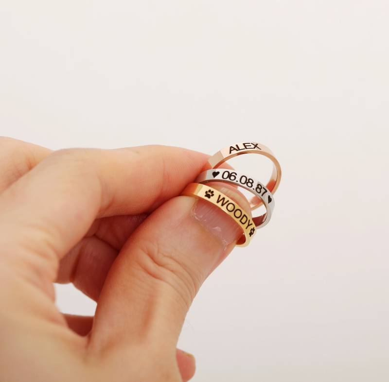 stapelring Gravurring Namensring Beste Freundin Geschenk Ring von LaSenada