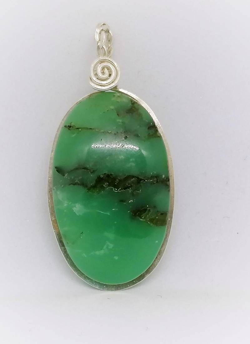 Chrysopras Anhänger Silber von LaSombrilla