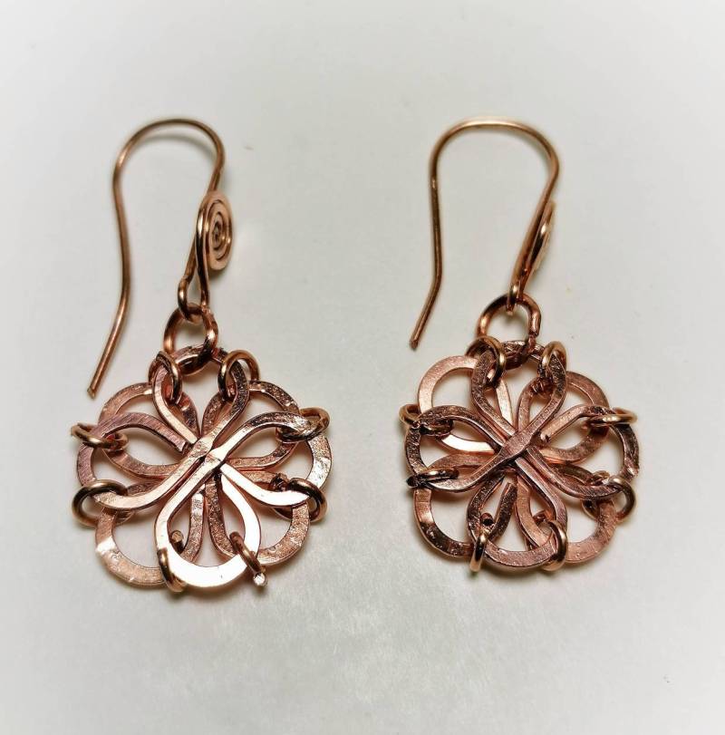 Kupfer Ohrringe Mandala Kupfer Ohrringe Mandala von LaSombrilla