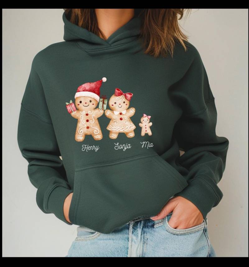 Weihnachtspullover Weihnachtshoodie Lebkuchenfamilie Lebkuchenpaar von LaTallishop