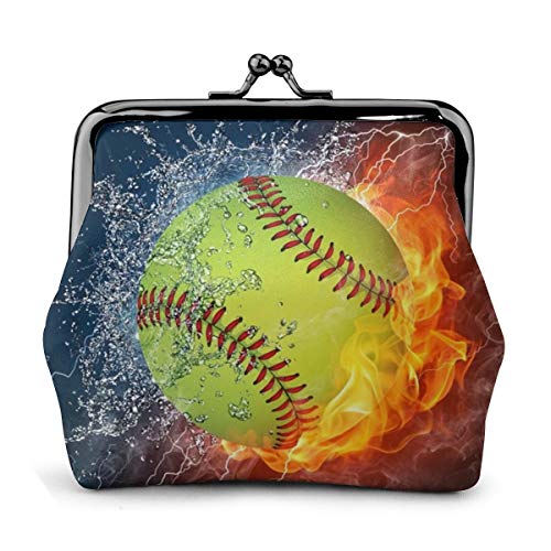 Geldbörse, Motiv: Fire Softball, Kleingeldtasche mit Kiss-Lock-Verschluss, Schnallen-Geldbörse für Mädchen von LaVami