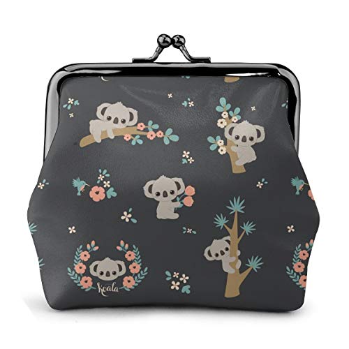 Geldbörse mit Koala-Blumenmuster, Kleingeldtasche mit Kiss-Lock-Verschluss, Schnallen-Geldbörse für Mädchen von LaVami