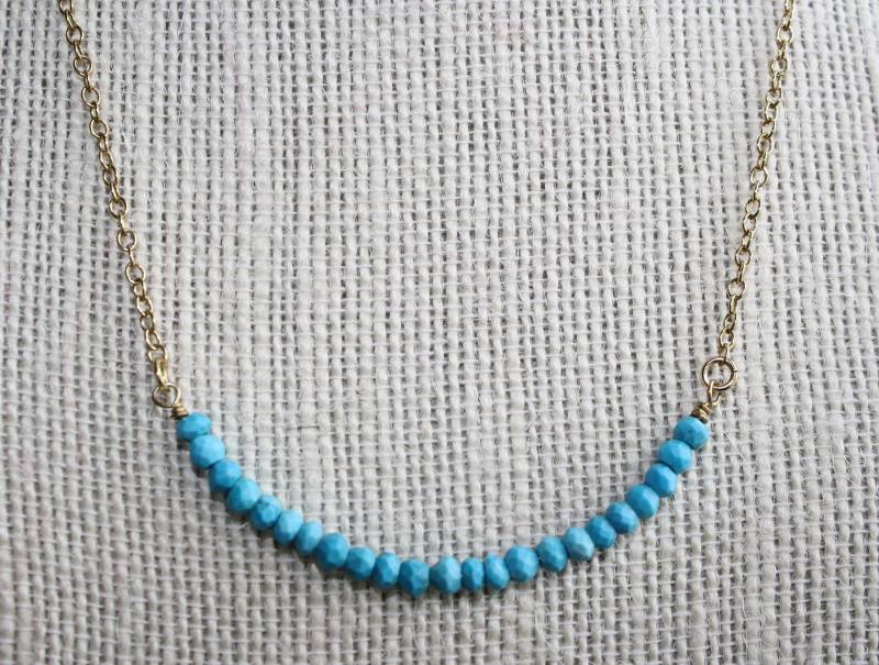 Türkis Rondelle Halskette Auf Gold Gefüllt Kette Türkis Rondelle Halskette Auf Gold Gefüllt Kette von LaVieEnRoseJewelry