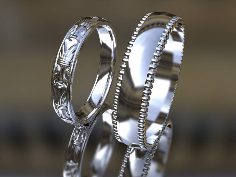 Art Deco Ehering Set, Set Aus Sterlingsilber, Für Sie Und Ihn, Ring Stapelbar, Zierlich von LaVieRoyale