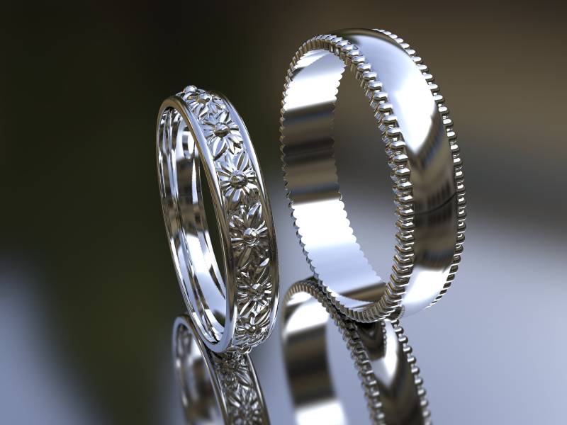 Art Deco Ehering Set, Set Aus Sterlingsilber, Für Sie Und Ihn, Ring Stapelbar, Zierlich von LaVieRoyale