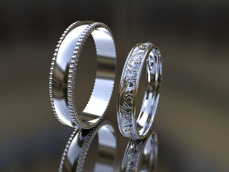 Art Deco Ehering Set, Set Aus Sterlingsilber, Für Sie Und Ihn, Ring Stapelbar, Zierlich von LaVieRoyale