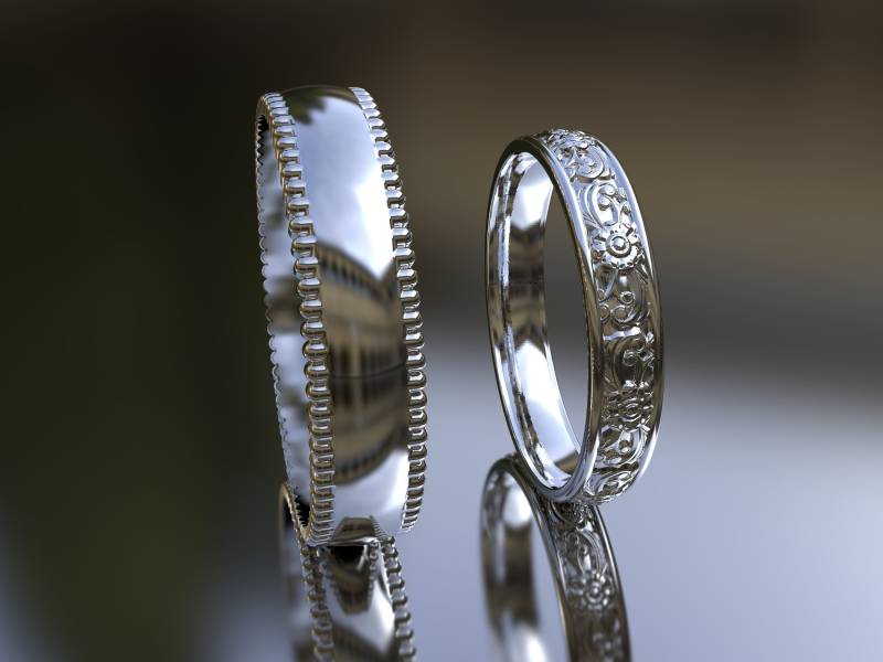 Art Deco Ehering Set, Set Aus Sterlingsilber, Für Sie Und Ihn, Ring Stapelbar, Zierlich von LaVieRoyale