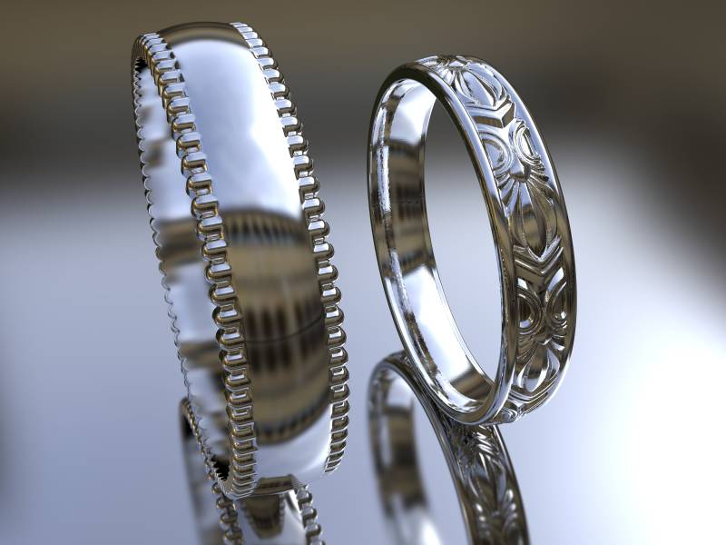 Art Deco Ehering Set, Set Aus Sterlingsilber, Für Sie Und Ihn, Ring Stapelbar, Zierlich von LaVieRoyale