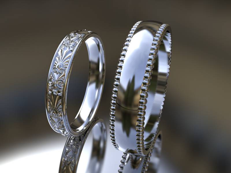 Art Deco Ehering Set, Set Aus Sterlingsilber, Für Sie Und Ihn, Ring Stapelbar, Zierlich von LaVieRoyale